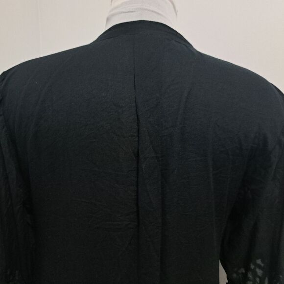 Tigerlily Embroidered Button Down Fringe Cardigan Cruise Dress Small Black - Picture 16 of 17